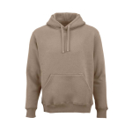 Sudadera de algodón orgánico unisex con capucha 340g/m² Tulum color marrón claro vista frontal