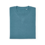 Sudadera de algodón orgánico unisex con felpa francesa 300g/m² Capri color azul petróleo segunda vista frontal