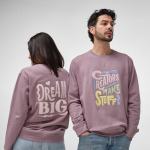 Sudadera de algodón orgánico unisex con felpa francesa 300g/m² Capri color lila segunda vista de ambiente