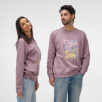 Sudadera de algodón orgánico unisex con felpa francesa 300g/m² Capri color lila vista de ambiente