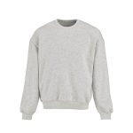 Sudadera de algodón orgánico unisex oversize 340g/m² Whitehaven color gris claro jaspeado vista frontal