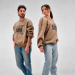 Sudadera de algodón orgánico unisex oversize 340g/m² Whitehaven color marrón claro segunda vista de ambiente