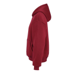 Sudadera algodón y poliéster reciclado unisex oversize 340g/m²Ericeira color burdeos tercera vista