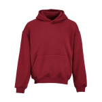 Sudadera algodón y poliéster reciclado unisex oversize 340g/m²Ericeira color burdeos vista frontal