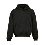 Sudadera algodón y poliéster reciclado unisex oversize 340g/m²Ericeira color negro vista frontal