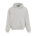Sudadera algodón y poliéster reciclado unisex oversize 340g/m²Ericeira color gris claro jaspeado vista frontal