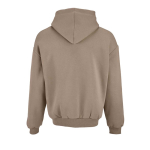 Sudadera algodón y poliéster reciclado unisex oversize 340g/m²Ericeira color marrón claro vista trasera