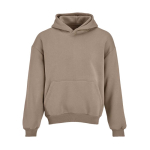 Sudadera algodón y poliéster reciclado unisex oversize 340g/m²Ericeira color marrón claro vista frontal