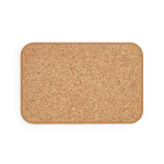 Bandeja de corcho natural con base estable fabricada en Europa color natural vista trasera