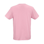 Camiseta de algodón orgánico unisex corte regular 165g/m² Copacabana color rosa vista trasera