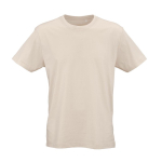 Camiseta de algodón orgánico unisex corte regular 165g/m² Copacabana color beige vista frontal