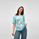 Camiseta de algodón orgánico unisex corte regular 165g/m² Copacabana color verde claro segunda vista de ambiente