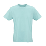 Camiseta de algodón orgánico unisex corte regular 165g/m² Copacabana color verde claro vista frontal