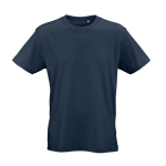 Camiseta de algodón orgánico unisex corte regular 165g/m² Copacabana color azul marino vista frontal