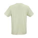 Camiseta de algodón orgánico unisex corte regular 165g/m² Copacabana color verde pastel vista trasera