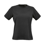 Camiseta de algodón orgánico ring-spun para mujer 165g/m² Copacabana color negro vista frontal
