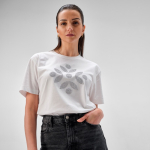 Camiseta de algodón orgánico ring-spun para mujer 165g/m² Copacabana color blanco segunda vista de ambiente