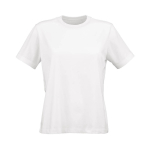 Camiseta de algodón orgánico ring-spun para mujer 165g/m² Copacabana color blanco vista frontal