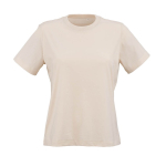 Camiseta de algodón orgánico ring-spun para mujer 165g/m² Copacabana color beige vista frontal