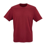 Camiseta de algodón orgánico unisex de punto acanalado 180g/m² Maya color burdeos vista frontal
