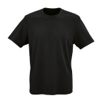 Camiseta de algodón orgánico unisex de punto acanalado 180g/m² Maya color negro vista frontal