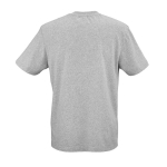 Camiseta de algodón orgánico unisex de punto acanalado 180g/m² Maya color gris jaspeado vista trasera