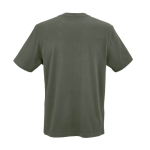 Camiseta de algodón orgánico unisex de punto acanalado 180g/m² Maya color verde militar vista trasera