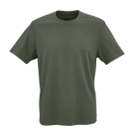 Camiseta de algodón orgánico unisex de punto acanalado 180g/m² Maya color verde militar vista frontal
