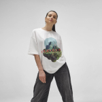 Camiseta de algodón orgánico unisex con corte oversize 240g/m² Paloma color blanco sexta vista