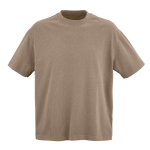 Camiseta de algodón orgánico unisex con corte oversize 240g/m² Paloma color marrón claro vista frontal