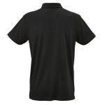 Polo de algodón orgánico unisex de manga corta 160g/m² Ipanema color negro vista trasera