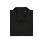 Polo de algodón orgánico unisex de manga corta 160g/m² Ipanema color negro segunda vista frontal