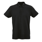 Polo de algodón orgánico unisex de manga corta 160g/m² Ipanema color negro vista frontal