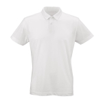 Polo de algodón orgánico unisex de manga corta 160g/m² Ipanema color blanco vista frontal