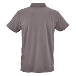 Polo de algodón orgánico unisex de manga corta 160g/m² Ipanema color gris vista trasera