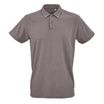 Polo de algodón orgánico unisex de manga corta 160g/m² Ipanema color gris vista frontal