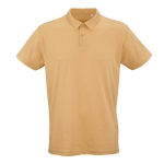 Polo de algodón orgánico unisex de manga corta 160g/m² Ipanema color amarillo vista frontal