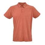 Polo de algodón orgánico unisex de manga corta 160g/m² Ipanema color naranja vista frontal