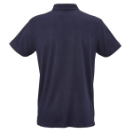 Polo de algodón orgánico unisex de manga corta 160g/m² Ipanema color azul marino vista trasera