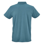 Polo de algodón orgánico unisex de manga corta 160g/m² Ipanema color azul petróleo vista trasera