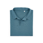 Polo de algodón orgánico unisex de manga corta 160g/m² Ipanema color azul petróleo segunda vista frontal