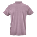 Polo de algodón orgánico unisex de manga corta 160g/m² Ipanema color lila vista trasera