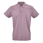 Polo de algodón orgánico unisex de manga corta 160g/m² Ipanema color lila vista frontal