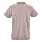 Polo de algodón orgánico unisex de manga corta 160g/m² Ipanema color gris topo vista trasera