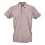 Polo de algodón orgánico unisex de manga corta 160g/m² Ipanema color gris topo vista frontal