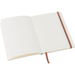 Libreta de PU reciclado con cierre elástico A5 y hojas a rayas cuarta vista