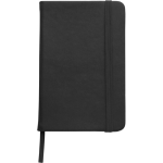 Libreta de PU reciclado con cierre elástico A5 y hojas en blanco color negro primera vista