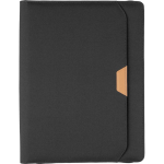 Carpeta de congresos de RPET A4 con cremallera y detalles en PU color negro primera vista