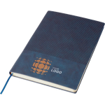 Libreta de PU reciclado con tapa dura y pana A5 con hojas a rayas primera vista