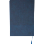 Libreta de PU reciclado con tapa dura y pana A5 con hojas a rayas cuarta vista